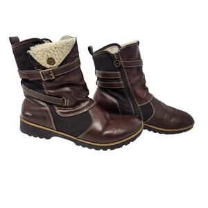 JBU By Jambo Evans Faux  Fur Fleece Ankle Moto Style Boots Brown Size 8.5 M